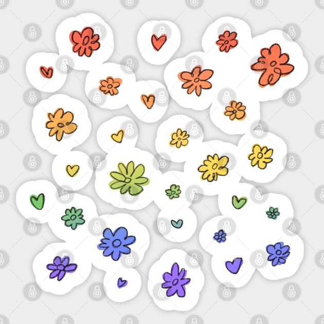 Heartstopper flowers lgbt rainbow Sticker by little-axii